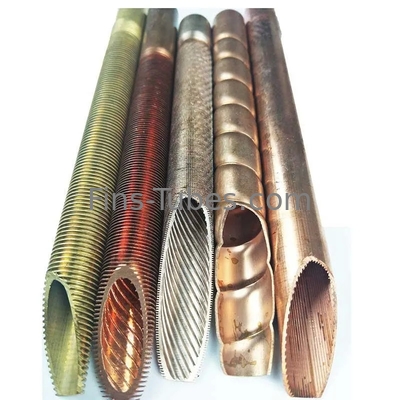 DELLOK ท่อปีกต่ําทองแดงในมีรอยล่อสําหรับเครื่องแลกเปลี่ยนความร้อนและเครื่องเย็นอากาศ